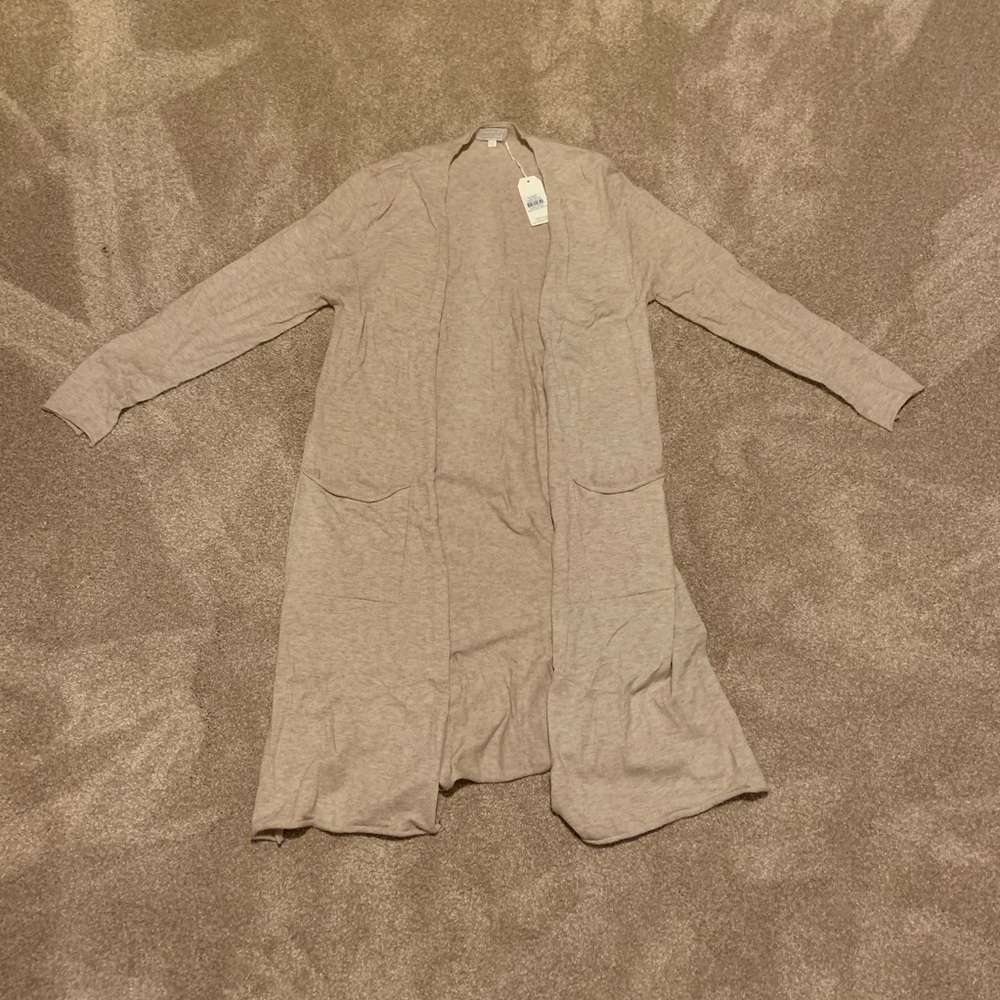 Cream Long Cardigan